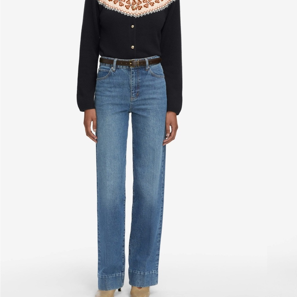 Frame Denim Blue Straight Leg Jeans - Picture 2 of 16